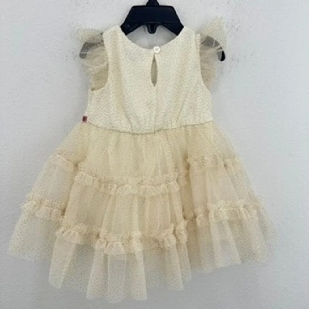 Zunie Nordstrom 12MO‎ Ivory Christmas Reindeer Dress Tulle Ruffle Holiday Party